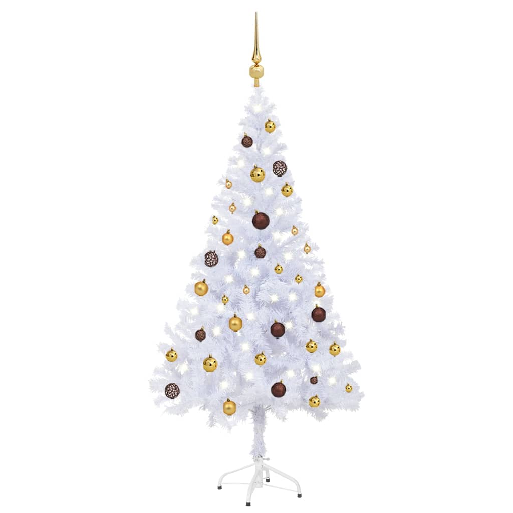 Arbre de Noël artificiel pré-éclairé/boules 150 cm 380 branches - Xios Store SNC