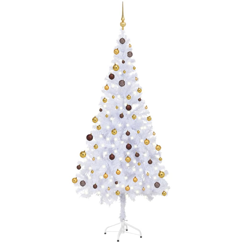 Arbre de Noël artificiel pré-éclairé/boules 180 cm 620 branches - Xios Store SNC