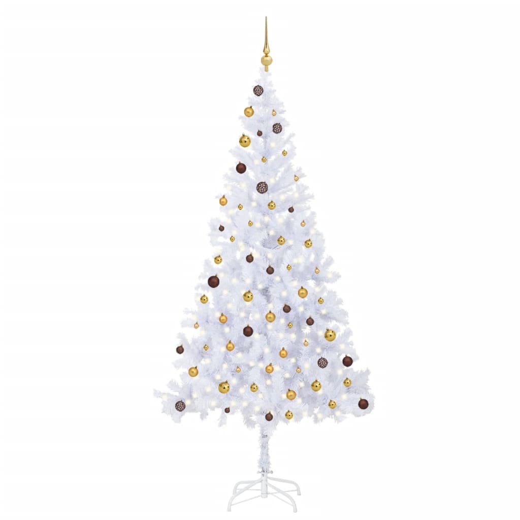 Arbre de Noël artificiel pré-éclairé/boules 210 cm 910 branches - Xios Store SNC