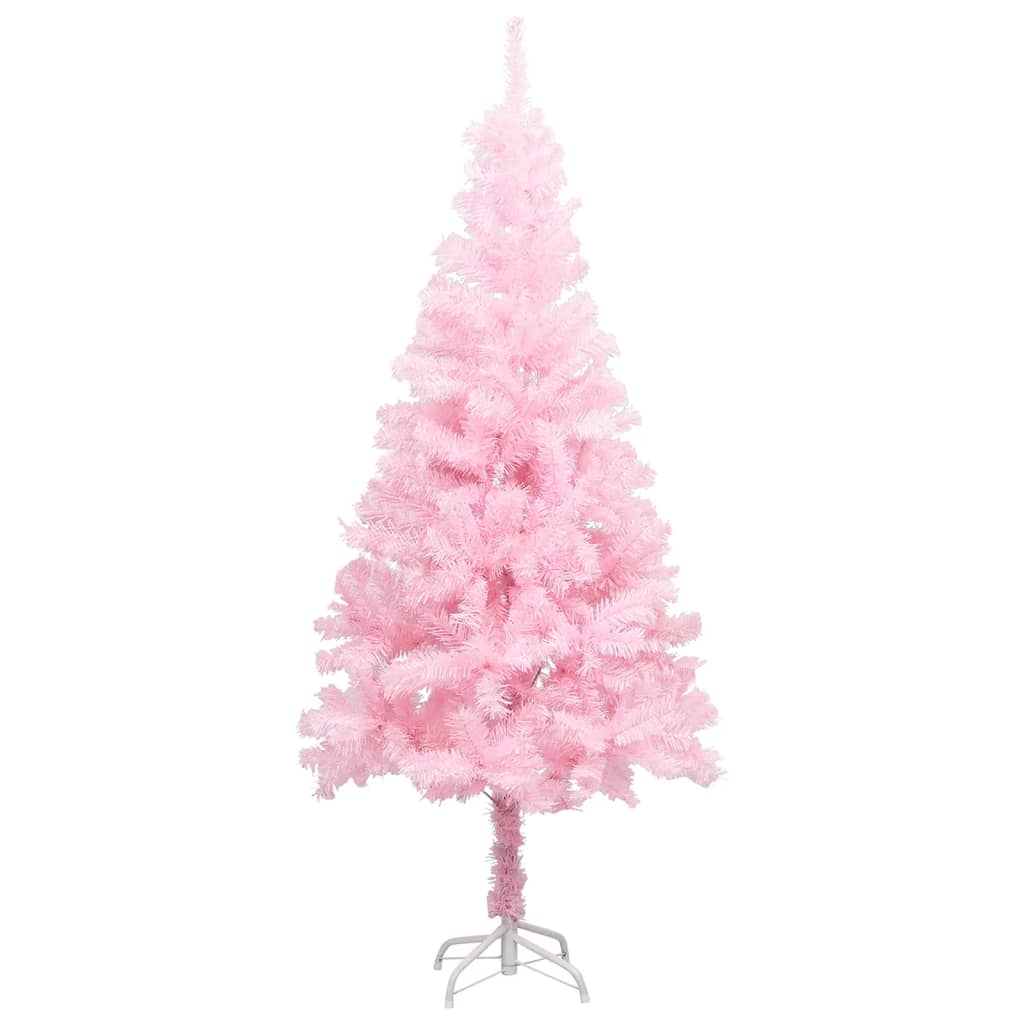 Arbre de Noël artificiel pré-éclairé et boules rose 120 cm PVC - Xios Store SNC