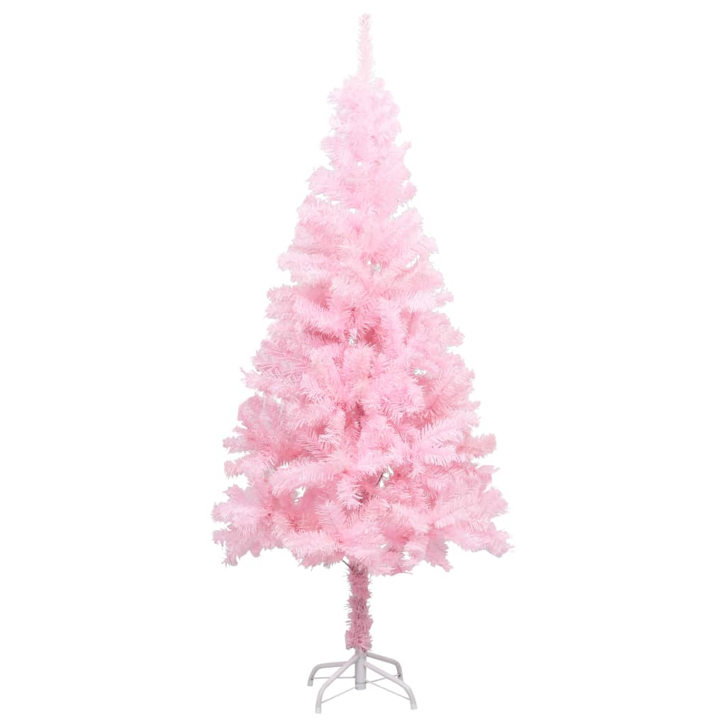 Arbre de Noël artificiel pré-éclairé et boules rose 180 cm PVC - Xios Store SNC