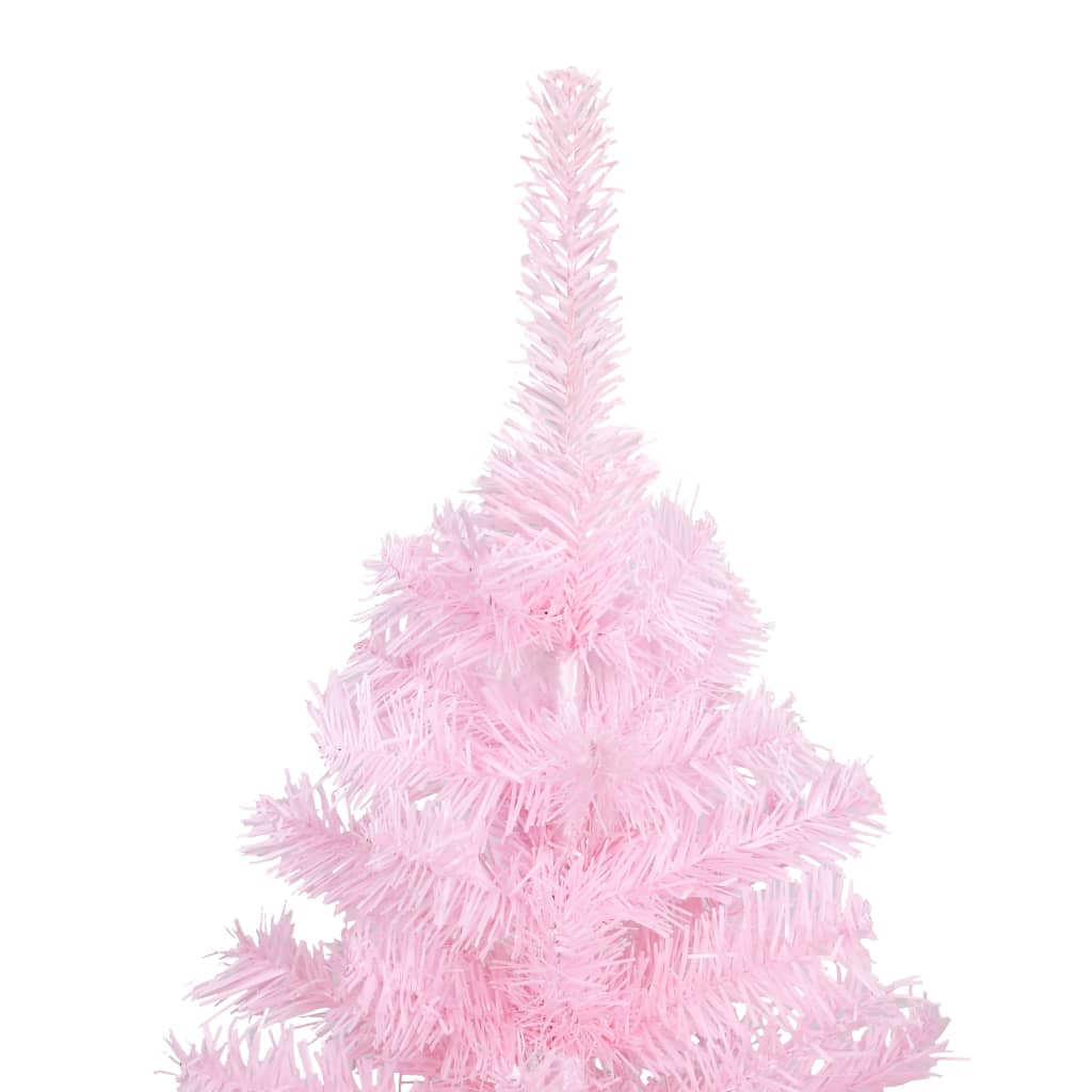 Arbre de Noël artificiel pré-éclairé et boules rose 180 cm PVC - Xios Store SNC