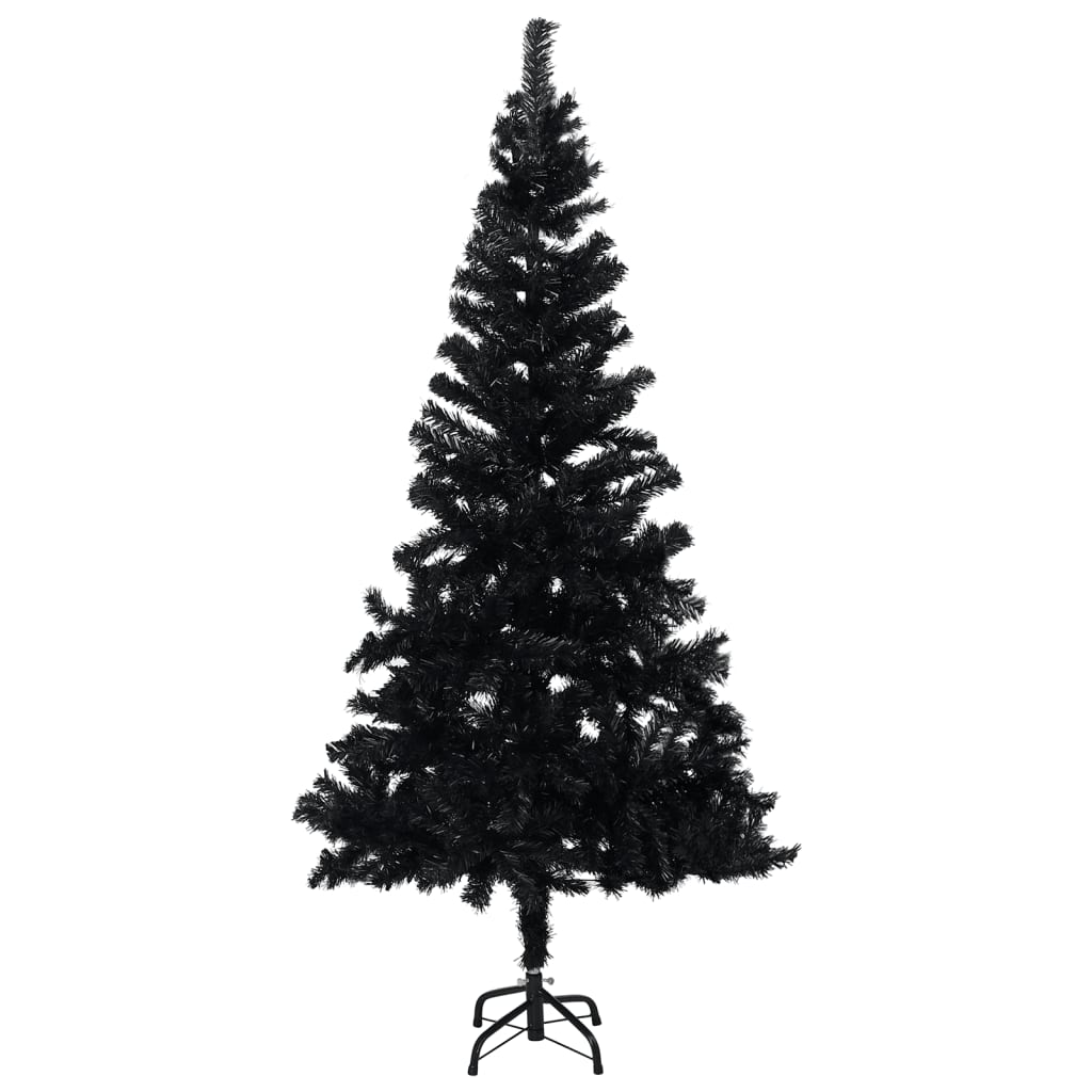 Arbre de Noël artificiel pré-éclairé et boules noir 180 cm PVC - Xios Store SNC