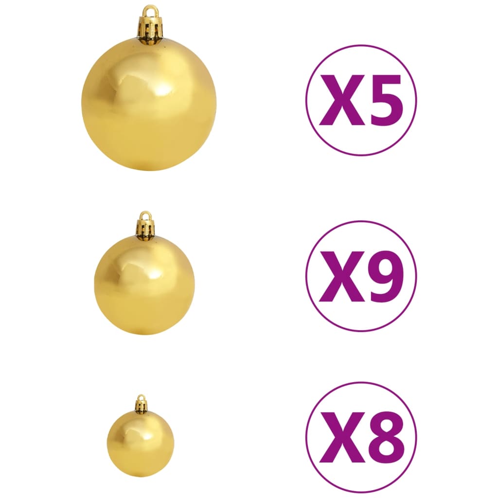 Arbre de Noël artificiel pré-éclairé et boules noir 180 cm PVC - Xios Store SNC