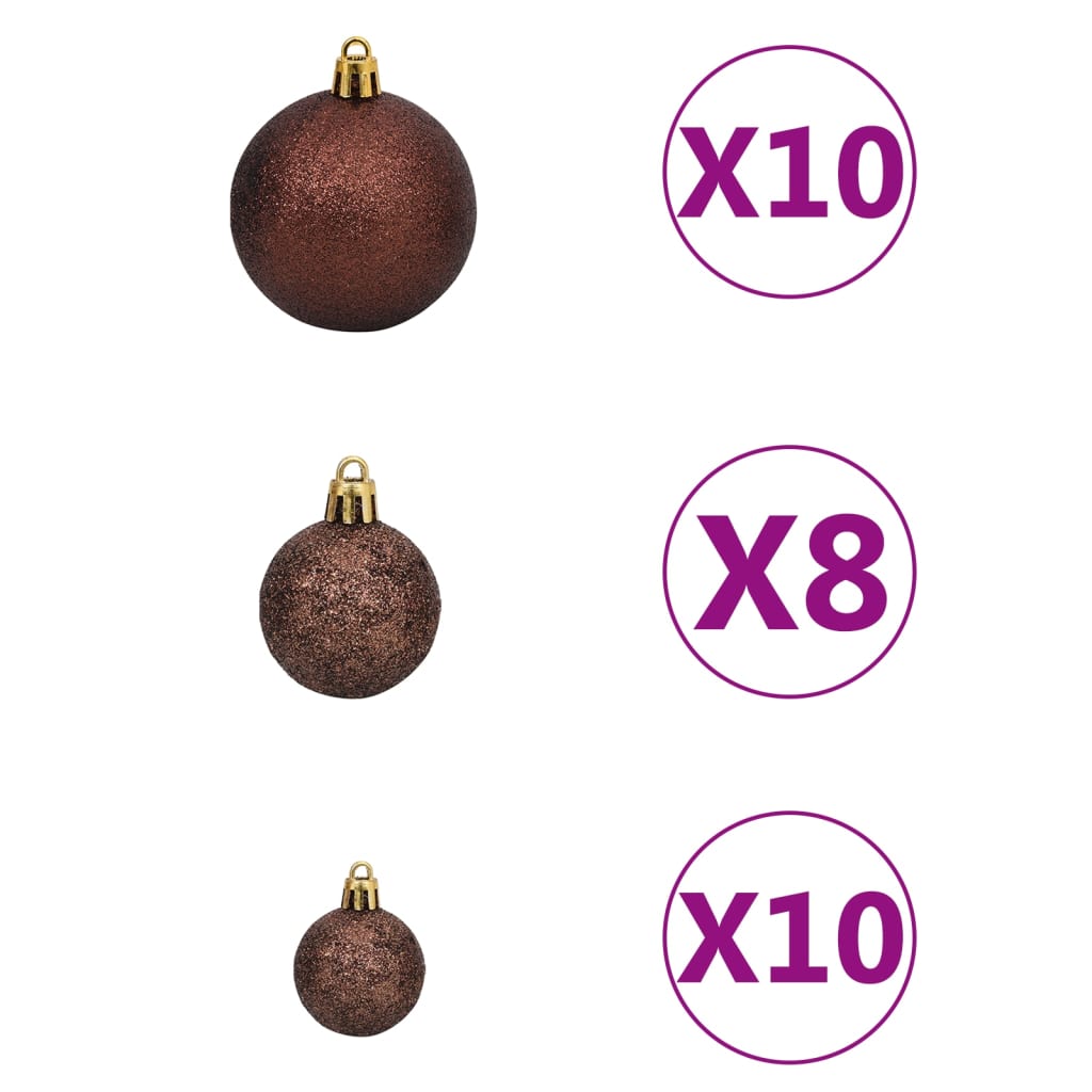 Arbre de Noël artificiel pré-éclairé et boules noir 210 cm PVC - Xios Store SNC