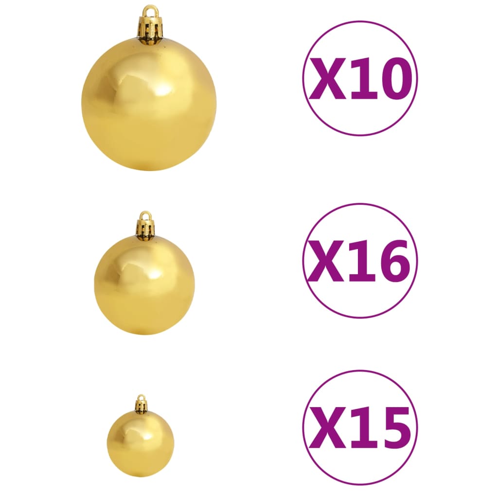 Arbre de Noël artificiel pré-éclairé et boules noir 210 cm PVC - Xios Store SNC