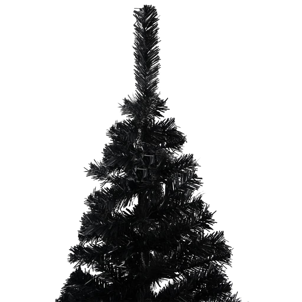 Arbre de Noël artificiel pré-éclairé et boules noir 240 cm PVC - Xios Store SNC