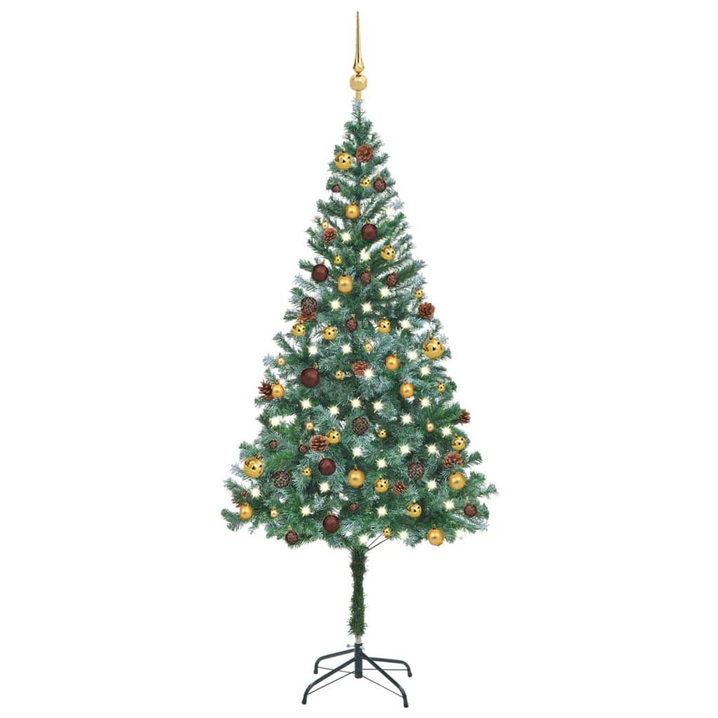 Arbre de Noël artificiel pré-éclairé/boules pommes de pin 180cm - Xios Store SNC