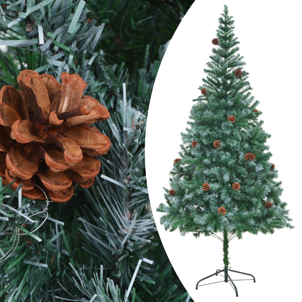 Arbre de Noël artificiel pré-éclairé/boules pommes de pin 210cm - Xios Store SNC