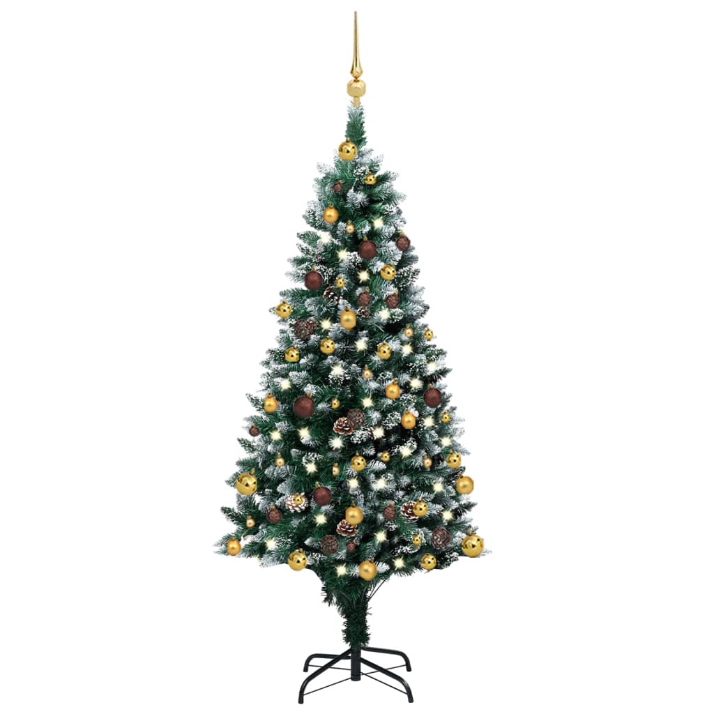 Arbre de Noël artificiel pré-éclairé/boules pommes de pin 150cm - Xios Store SNC