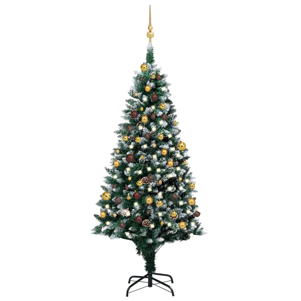 Arbre de Noël artificiel pré-éclairé/boules pommes de pin 180cm - Xios Store SNC