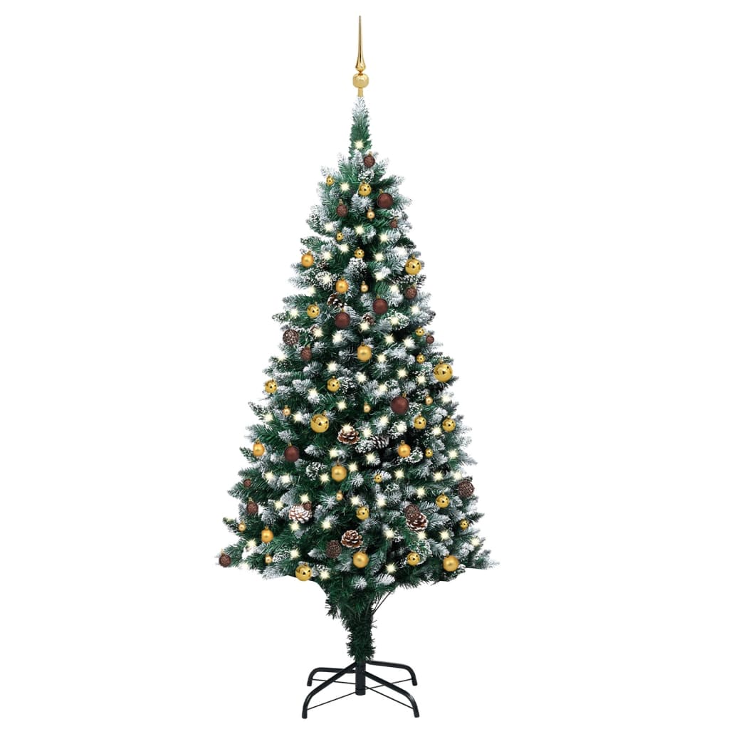 Arbre de Noël artificiel pré-éclairé/boules pommes de pin 240cm - Xios Store SNC