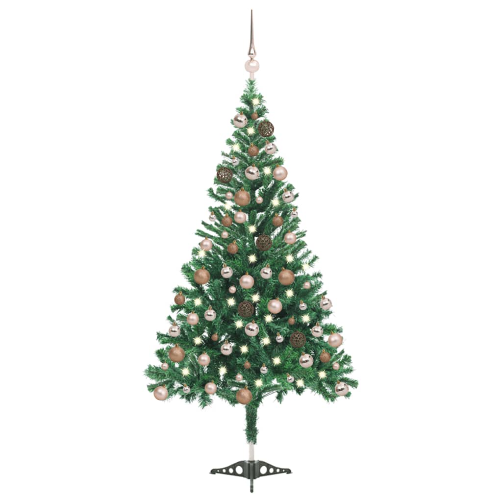 Arbre de Noël artificiel pré-éclairé/boules 120 cm 230 branches - Xios Store SNC