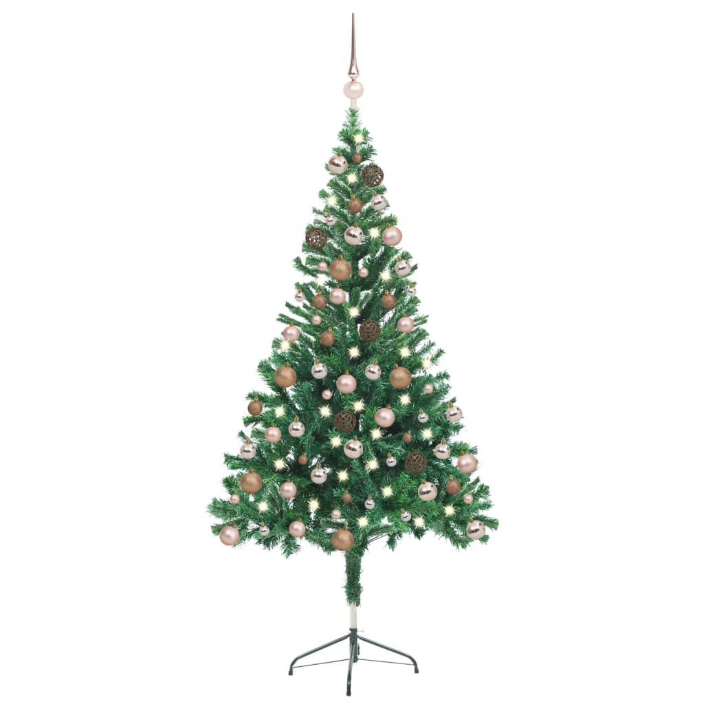 Arbre de Noël artificiel pré-éclairé/boules 150 cm 380 branches - Xios Store SNC