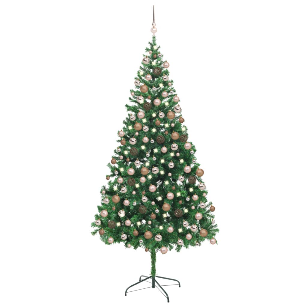 Arbre de Noël artificiel pré-éclairé/boules 210 cm 910 branches - Xios Store SNC