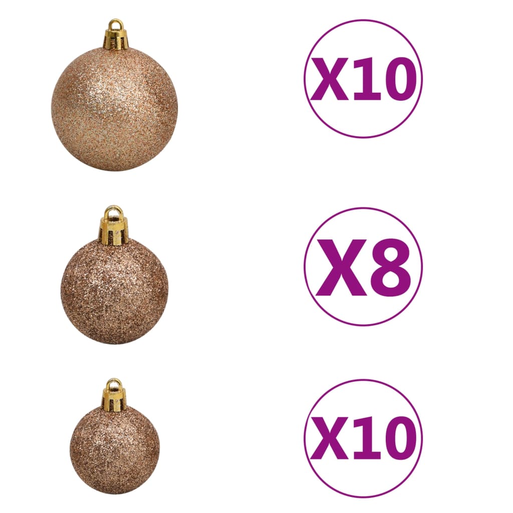 Arbre de Noël artificiel pré-éclairé et boules L 240 cm vert - Xios Store SNC