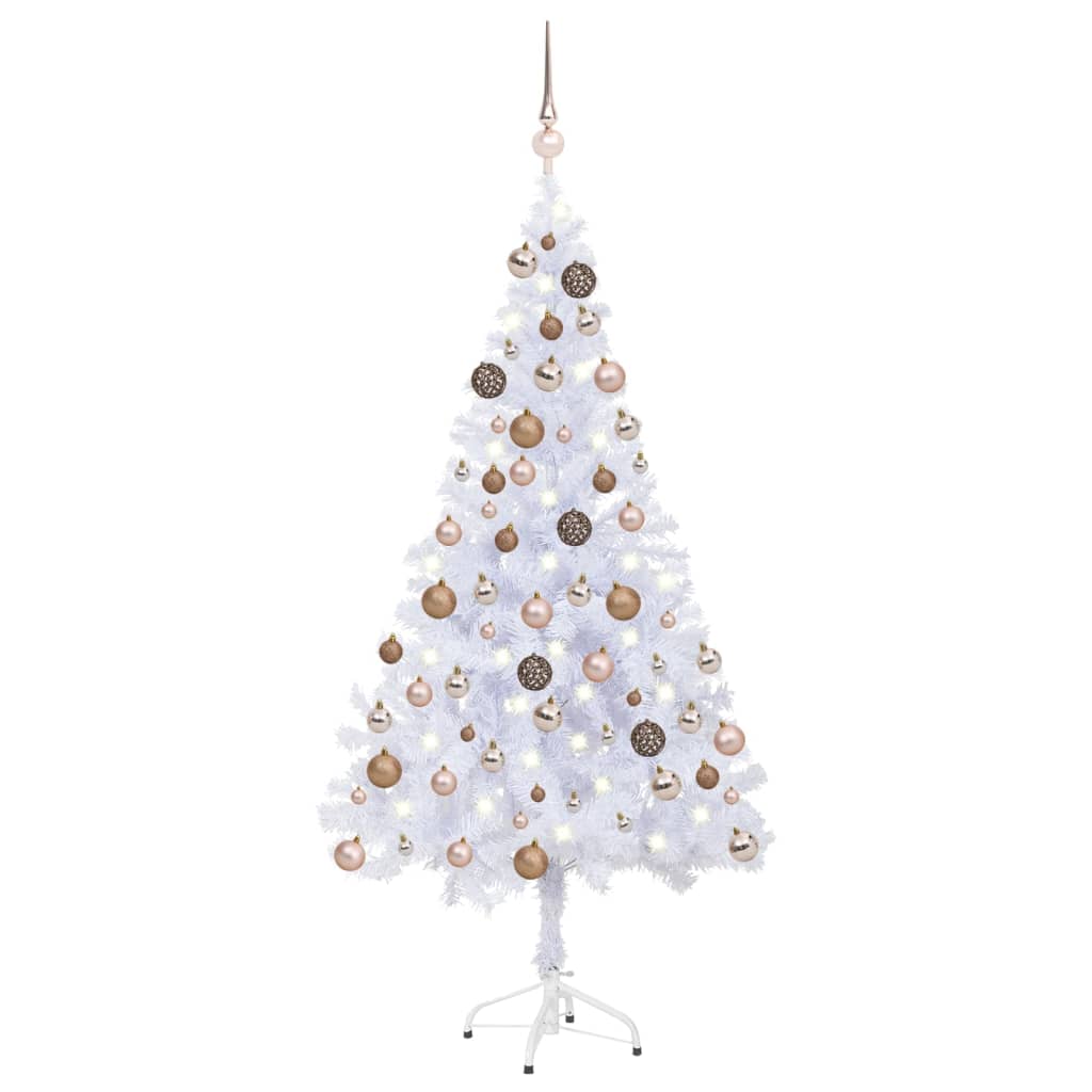 Arbre de Noël artificiel pré-éclairé/boules 120 cm 230 branches - Xios Store SNC