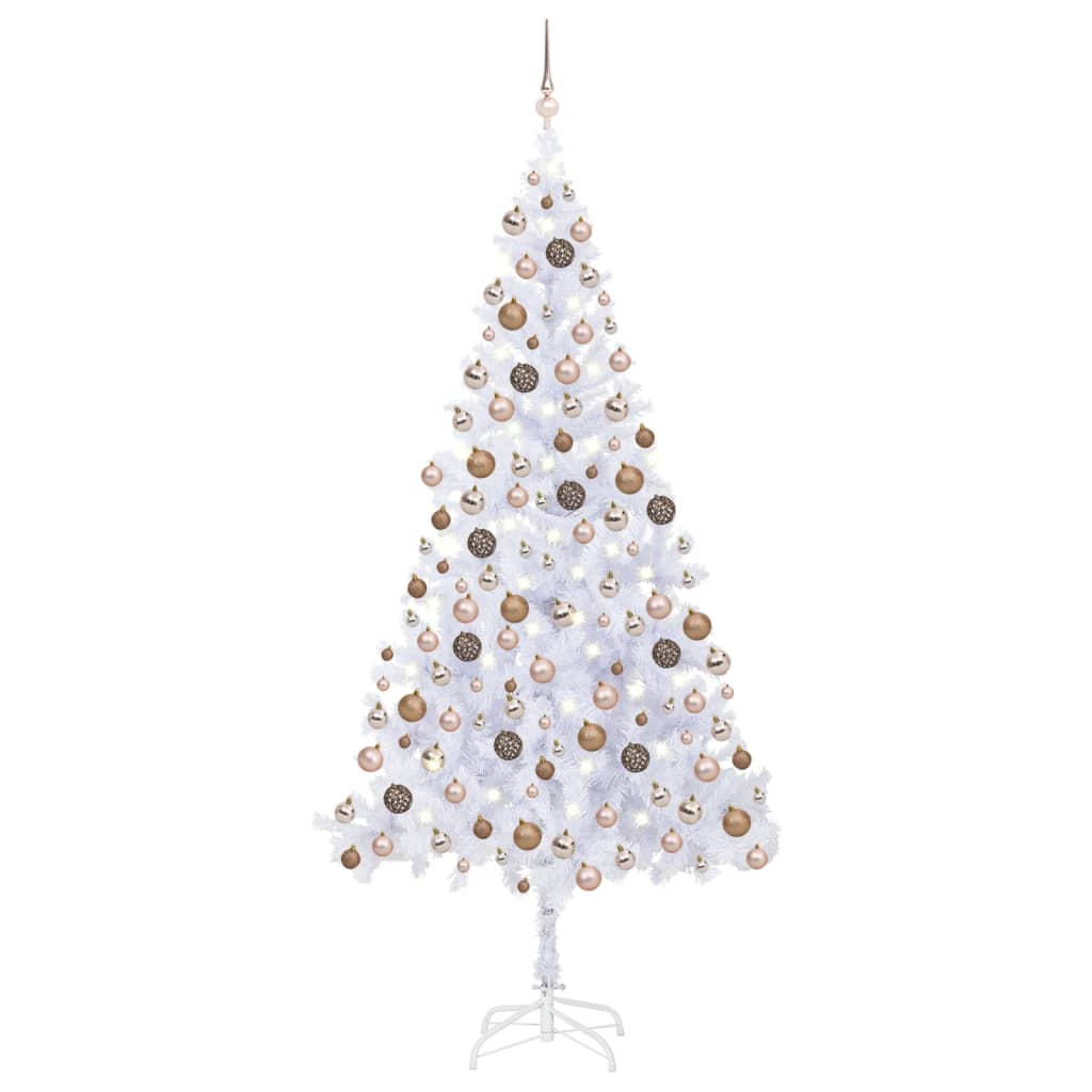 Arbre de Noël artificiel pré-éclairé/boules 210 cm 910 branches - Xios Store SNC