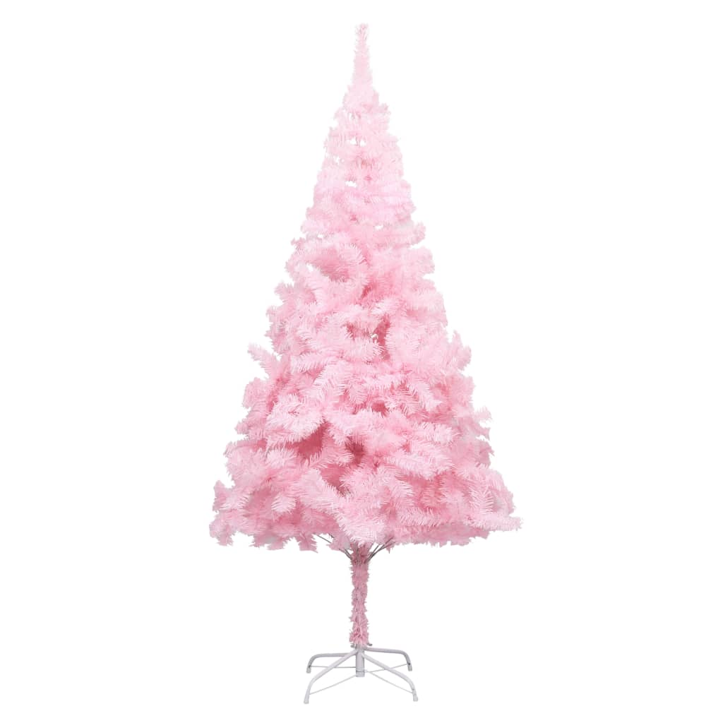 Arbre de Noël artificiel pré-éclairé et boules rose 210 cm PVC - Xios Store SNC