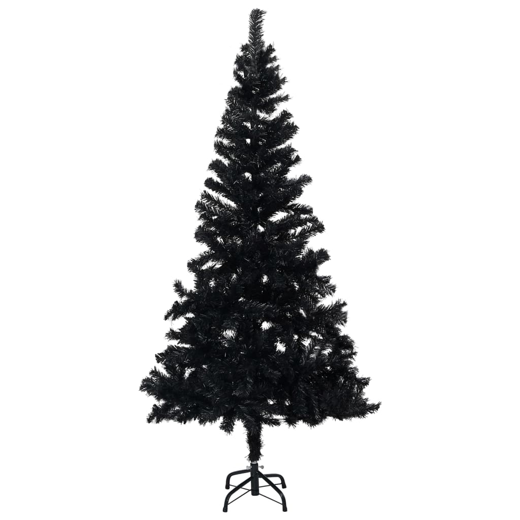 Arbre de Noël artificiel pré-éclairé et boules noir 120 cm PVC - Xios Store SNC