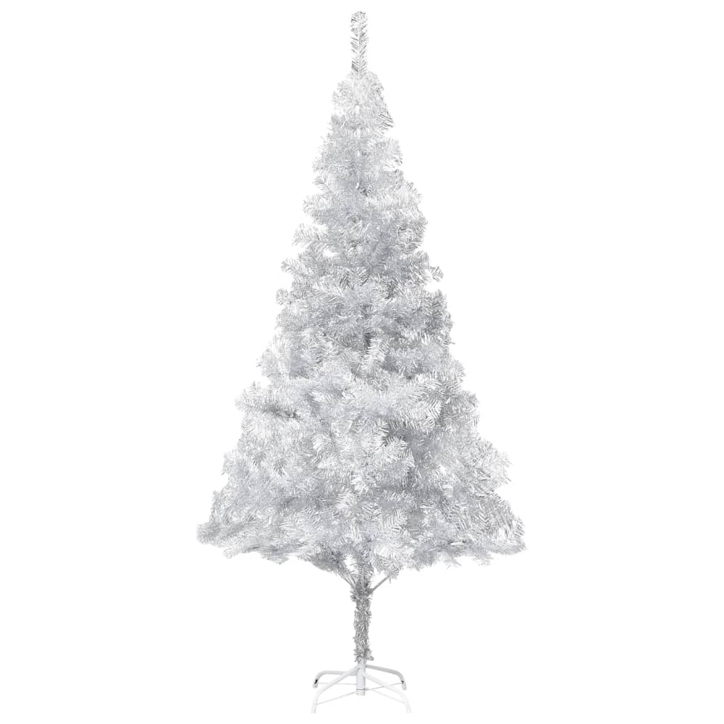 Arbre de Noël artificiel pré-éclairé/boules argenté 240 cm PET - Xios Store SNC