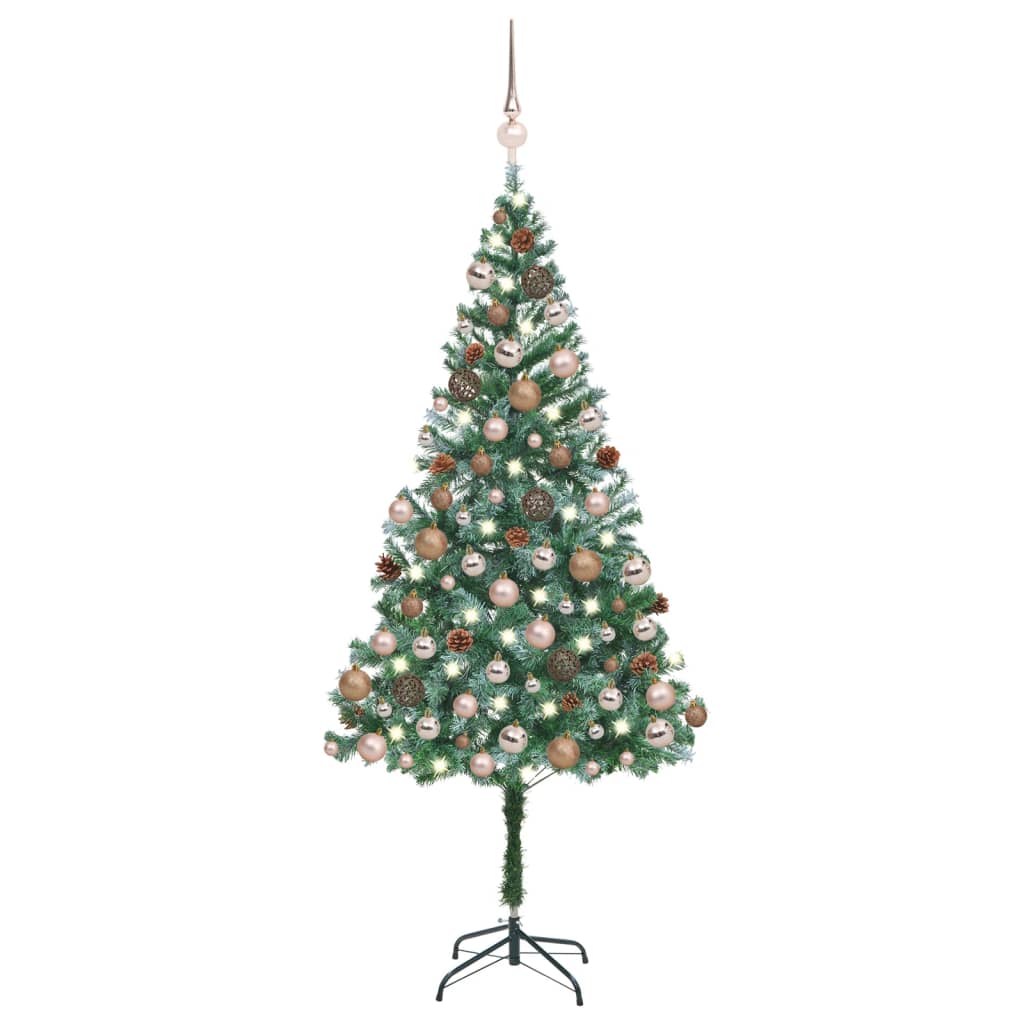 Arbre de Noël artificiel pré-éclairé/boules pommes de pin 180cm - Xios Store SNC