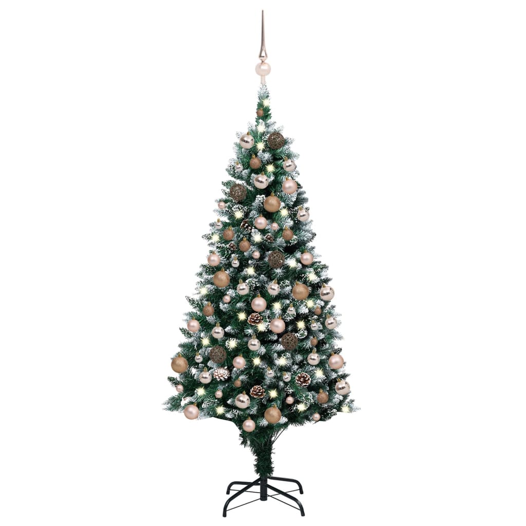 Arbre de Noël artificiel pré-éclairé/boules pommes de pin 150cm - Xios Store SNC