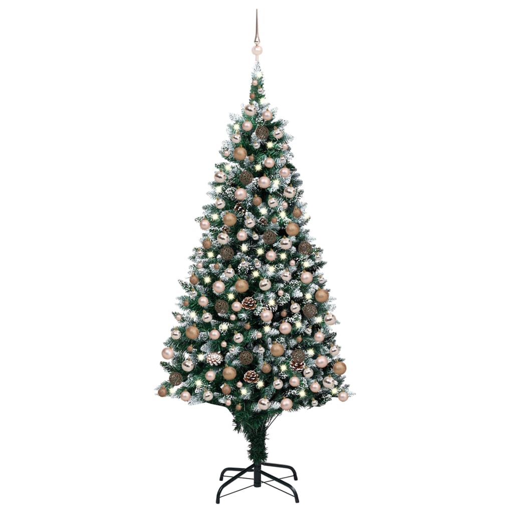 Arbre de Noël artificiel pré-éclairé/boules pommes de pin 210cm - Xios Store SNC