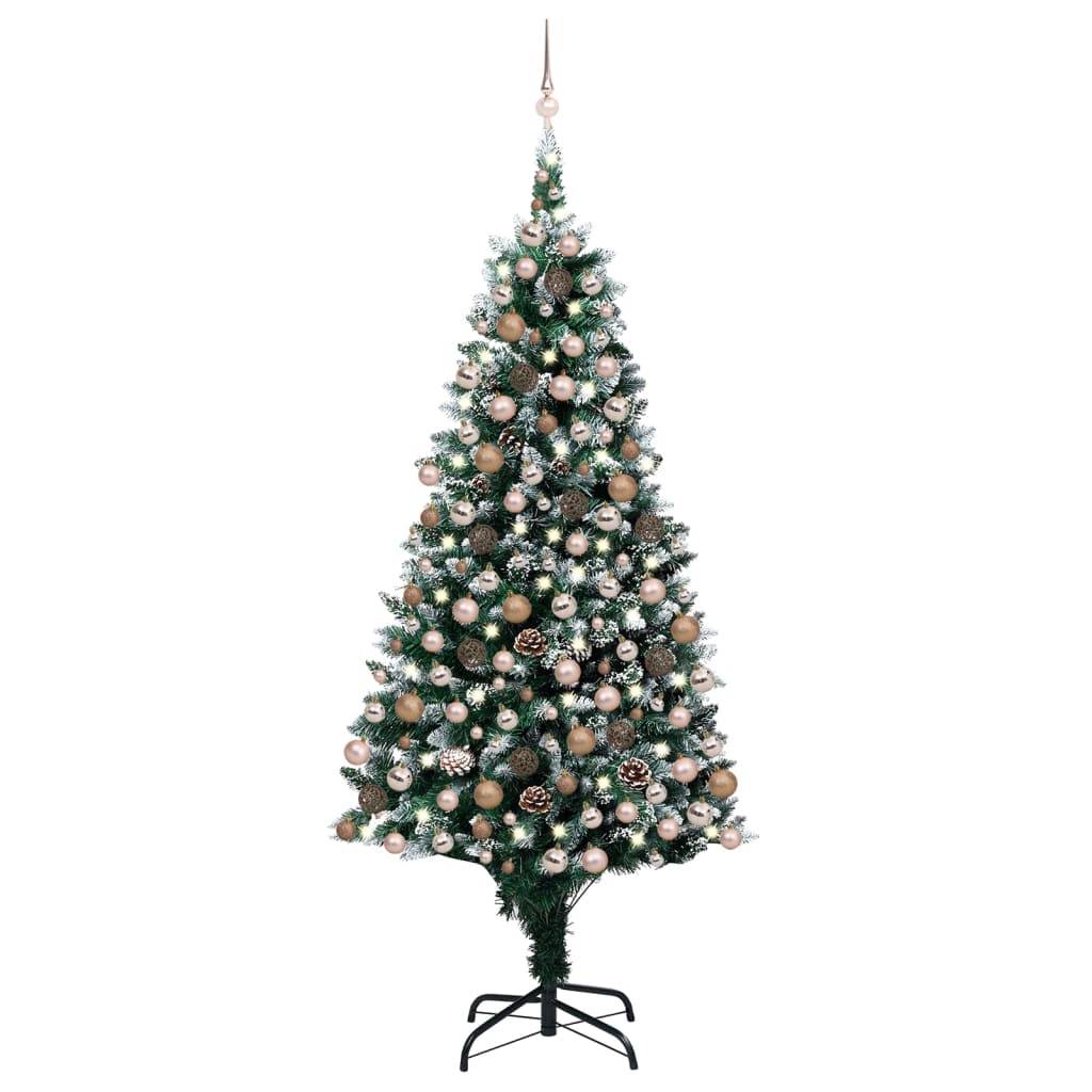 Arbre de Noël artificiel pré-éclairé/boules pommes de pin 240cm - Xios Store SNC