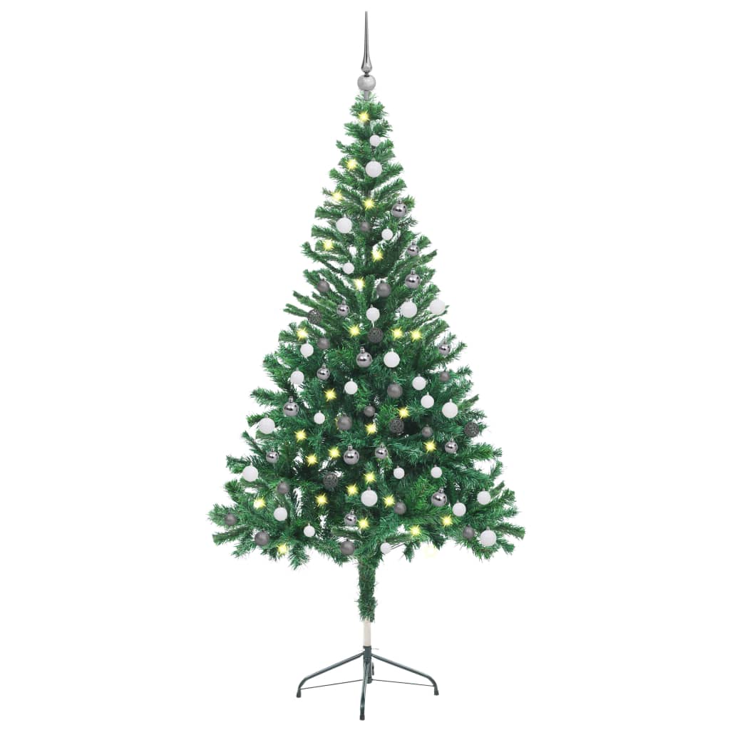 Arbre de Noël artificiel pré-éclairé/boules 150 cm 380 branches - Xios Store SNC