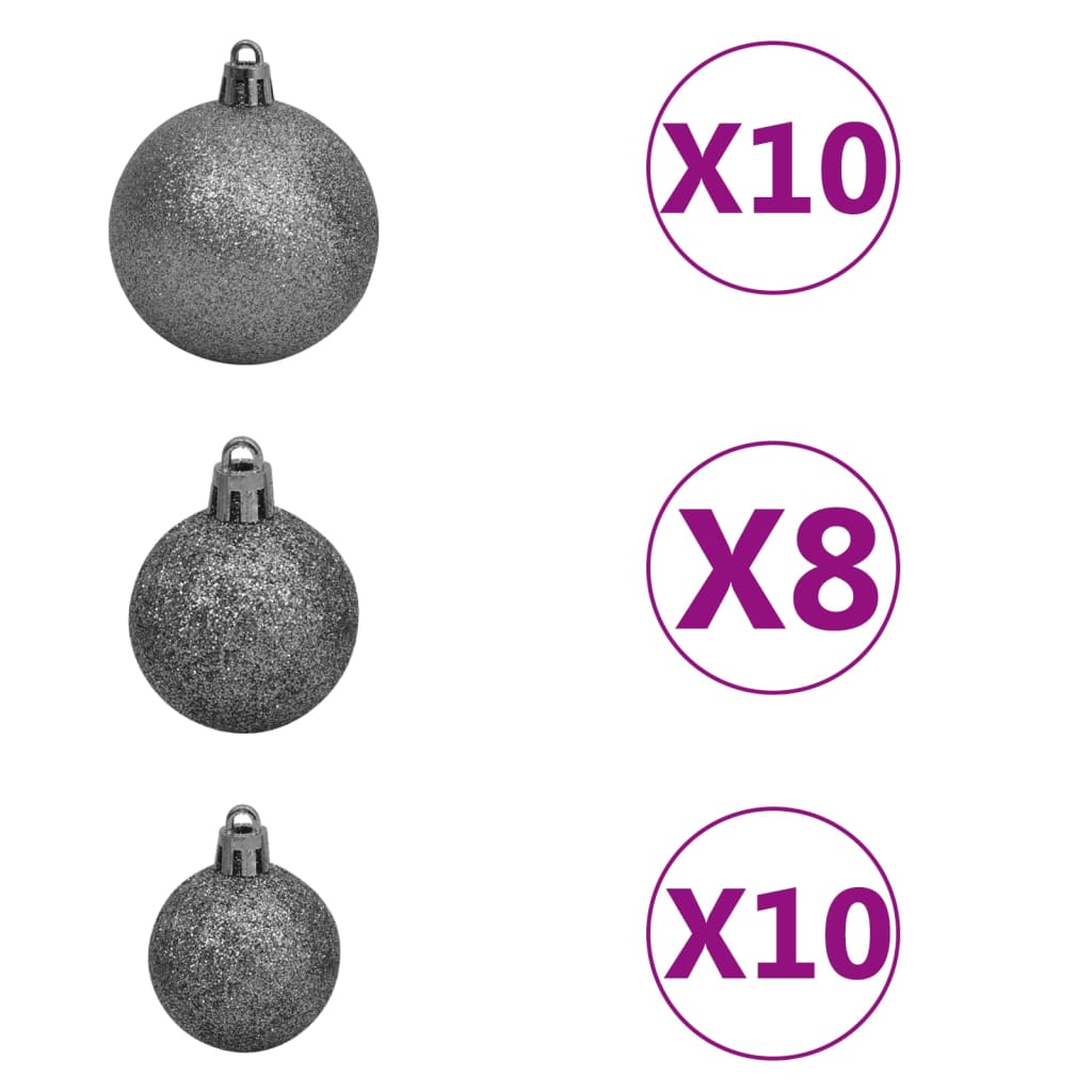 Arbre de Noël artificiel pré-éclairé et boules L 240 cm vert - Xios Store SNC