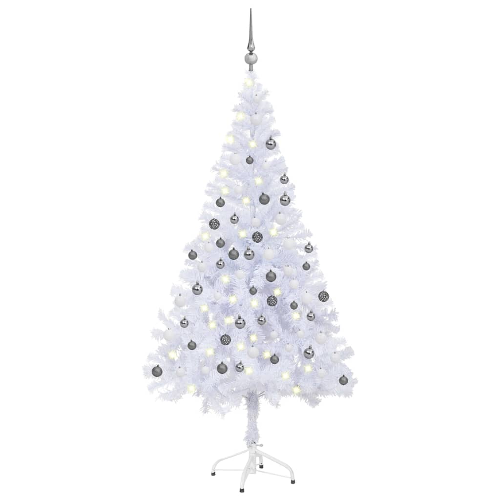 Arbre de Noël artificiel pré-éclairé/boules 120 cm 230 branches - Xios Store SNC