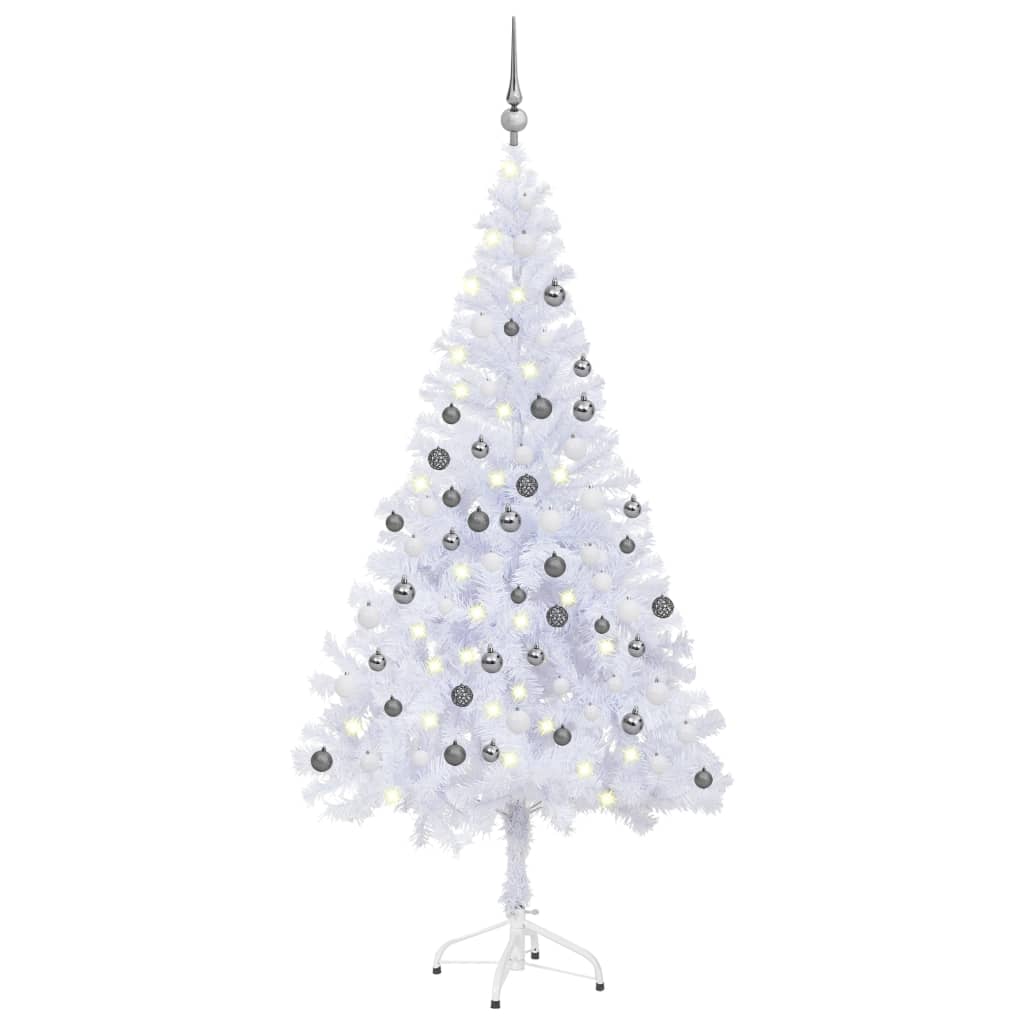 Arbre de Noël artificiel pré-éclairé/boules 150 cm 380 branches - Xios Store SNC