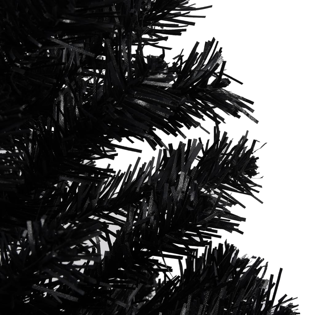 Arbre de Noël artificiel pré-éclairé et boules noir 240 cm PVC - Xios Store SNC