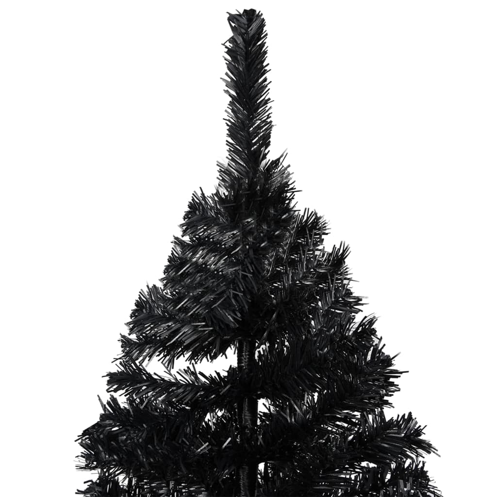 Arbre de Noël artificiel pré-éclairé et boules noir 240 cm PVC - Xios Store SNC