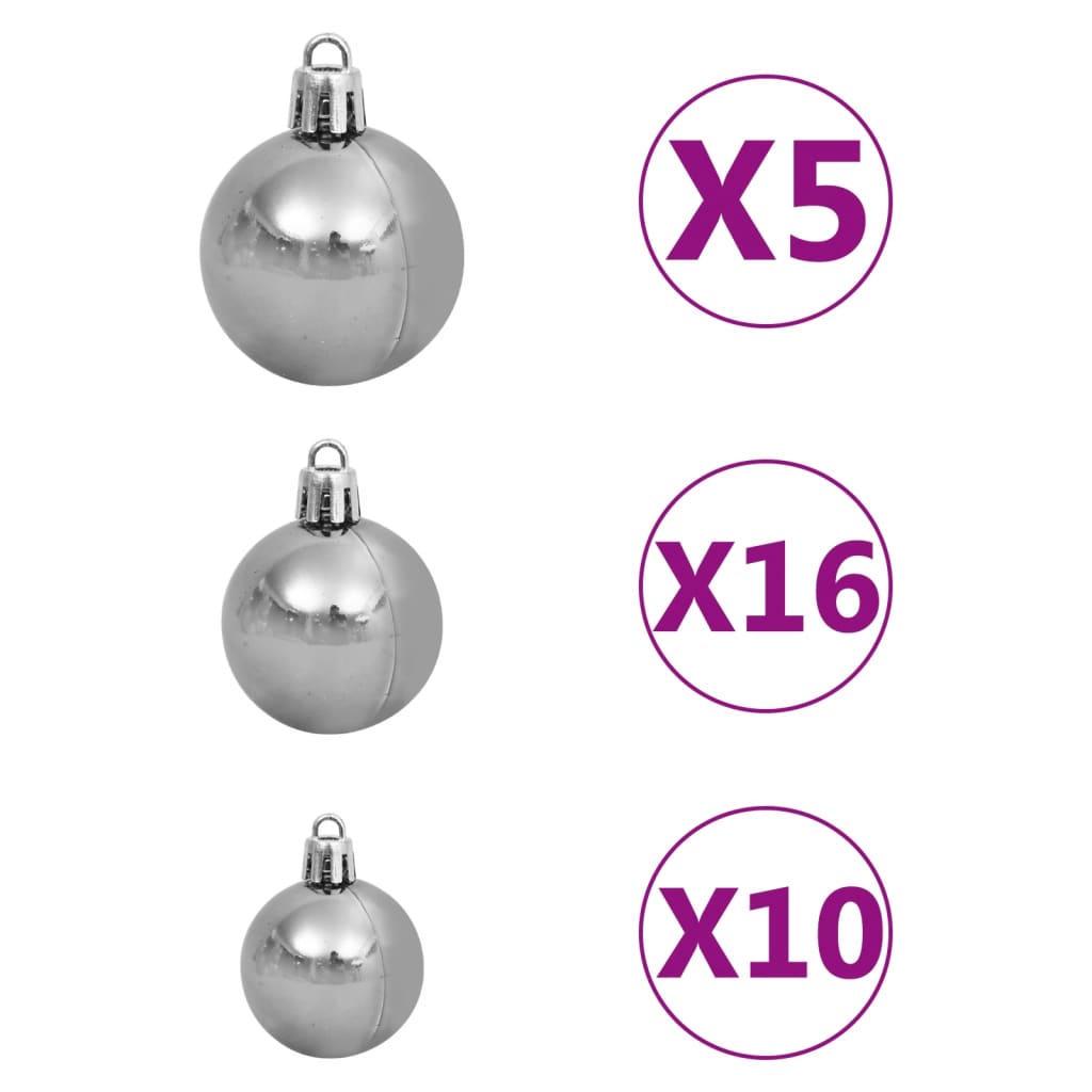 Arbre de Noël artificiel pré-éclairé et boules bleu 240 cm PVC - Xios Store SNC