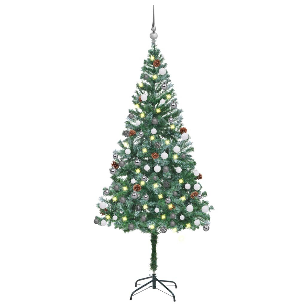 Arbre de Noël artificiel pré-éclairé/boules pommes de pin 180cm - Xios Store SNC