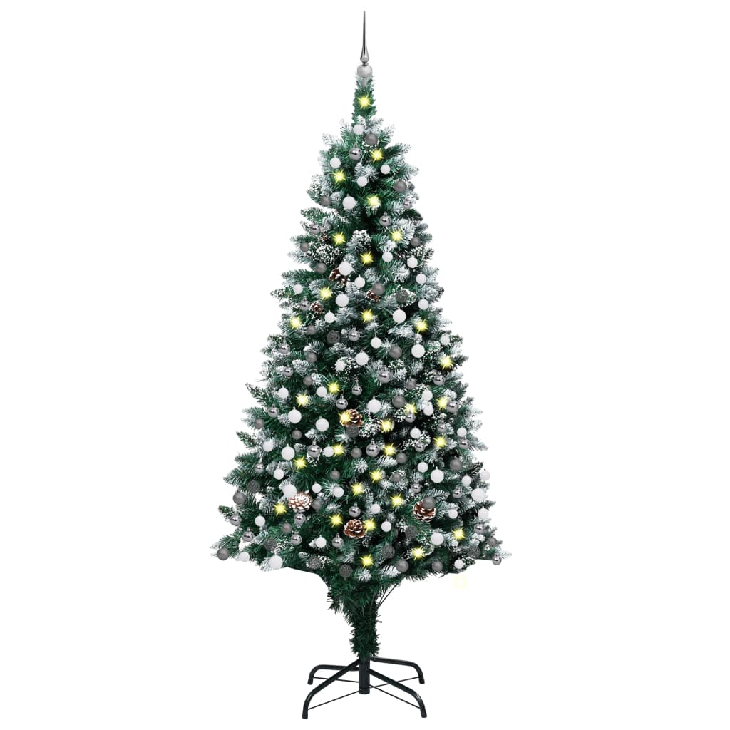 Arbre de Noël artificiel pré-éclairé/boules pommes de pin 240cm - Xios Store SNC