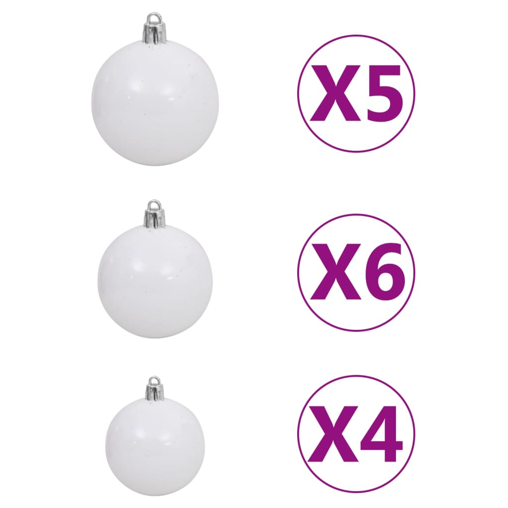 Arbre de Noël artificiel pré-éclairé et boules blanc 180 cm PVC - Xios Store SNC