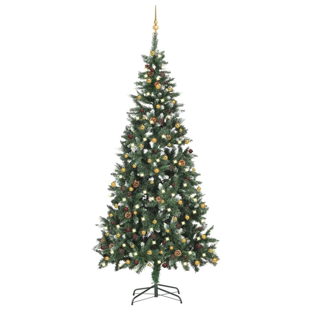 Arbre de Noël artificiel pré-éclairé et boules 210 cm - Xios Store SNC