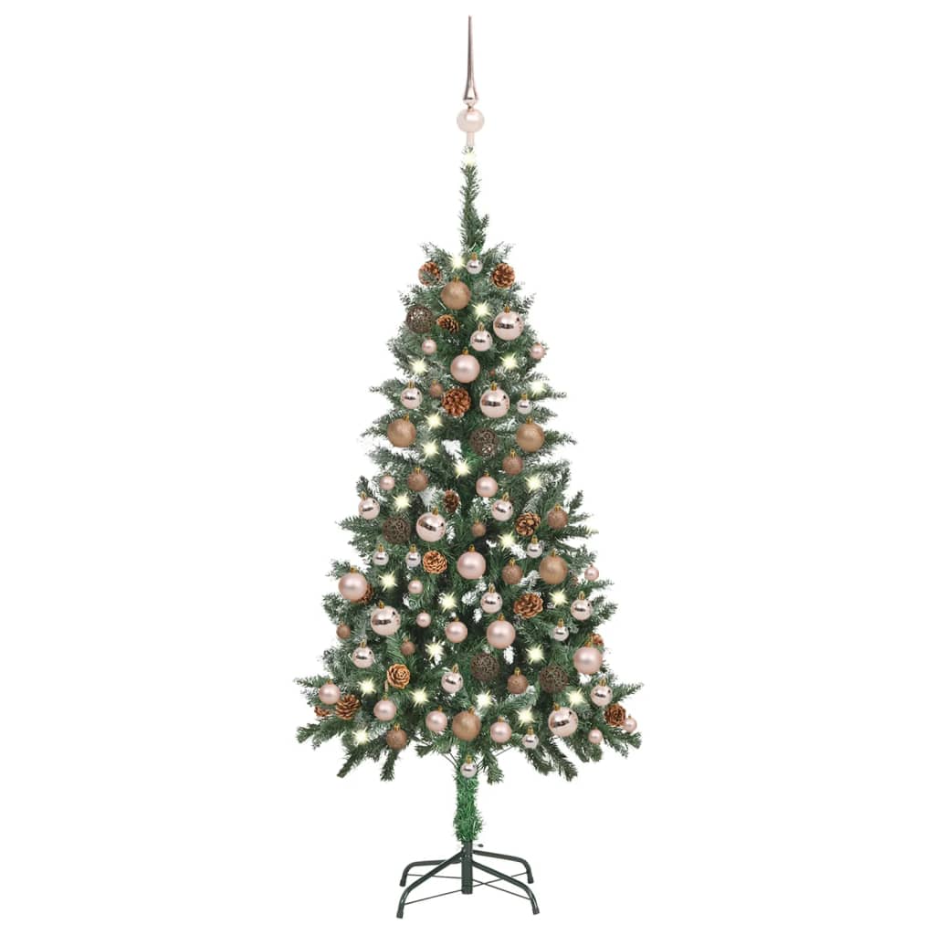 Arbre de Noël artificiel pré-éclairé/boules pommes de pin 150cm - Xios Store SNC