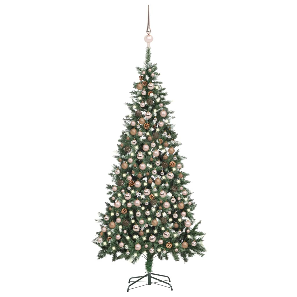 Arbre de Noël artificiel pré-éclairé/boules pommes de pin 210cm - Xios Store SNC