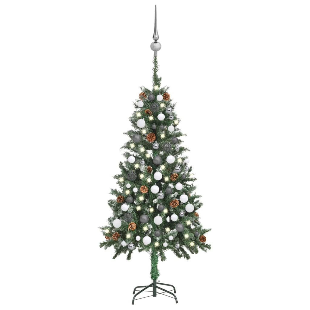 Arbre de Noël artificiel pré-éclairé/boules pommes de pin 150cm - Xios Store SNC