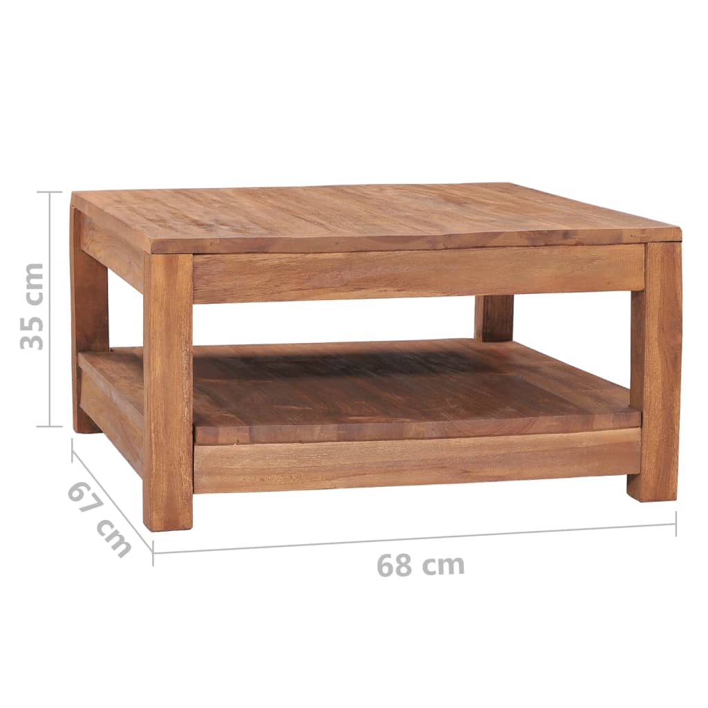 Table basse 68x67x35 cm Bois de teck solide Tables basses vidaXL   