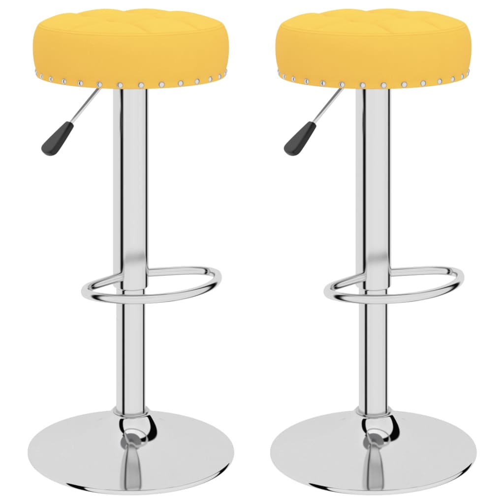 Tabourets de bar lot de 2 jaune moutarde tissu Tabourets de bar vidaXL   