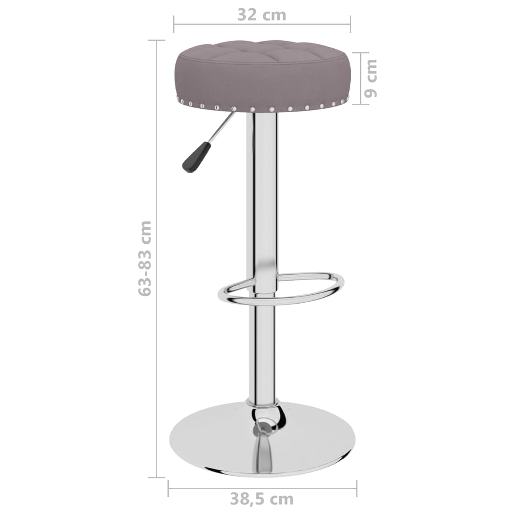 Tabourets de bar lot de 2 taupe tissu Tabourets de bar vidaXL   