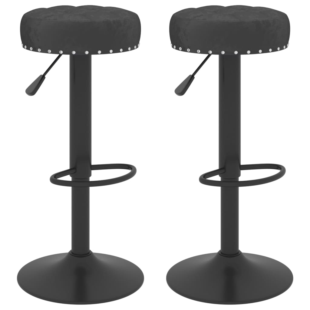 vidaXL Tabourets de bar lot de 2 noir velours Tabourets de bar vidaXL