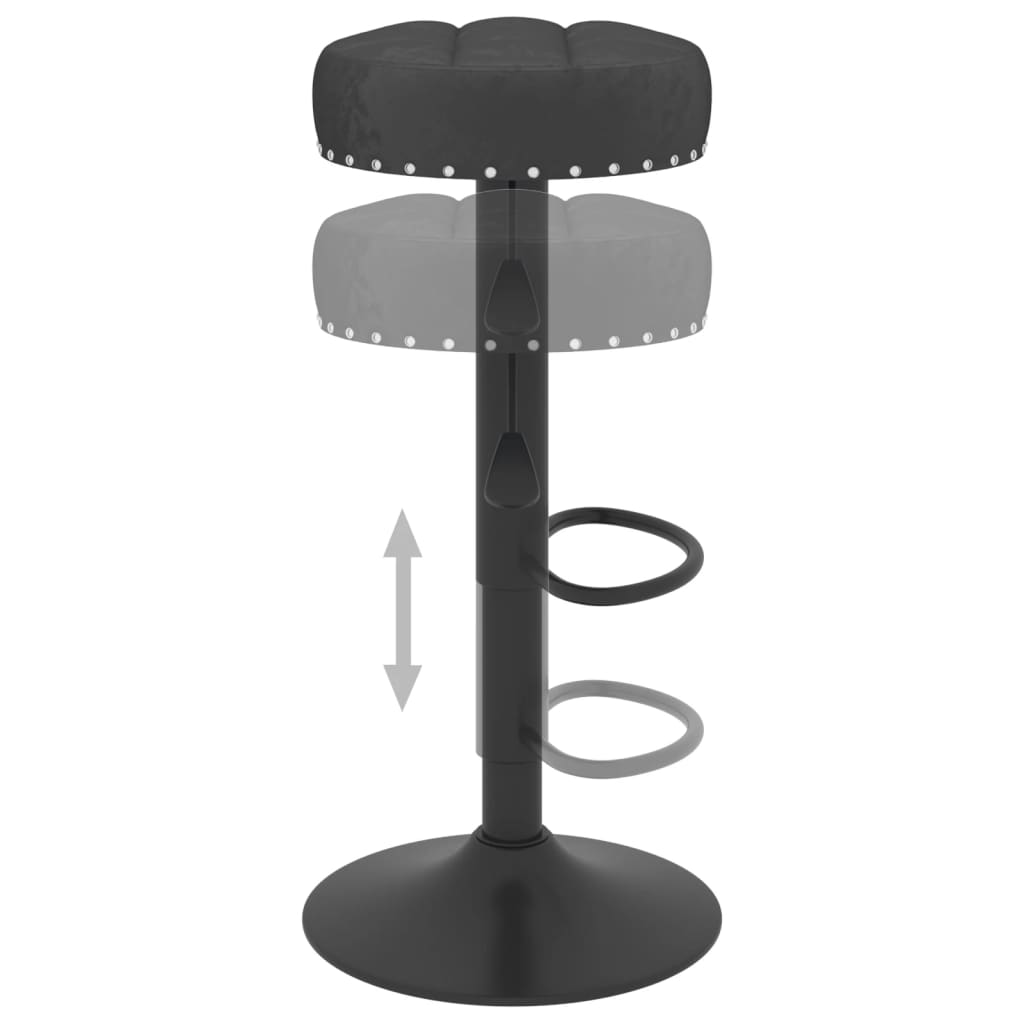 vidaXL Tabourets de bar lot de 2 noir velours Tabourets de bar vidaXL