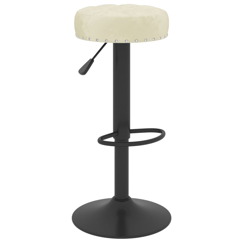 Tabourets de bar lot de 2 crème velours Tabourets de bar vidaXL   