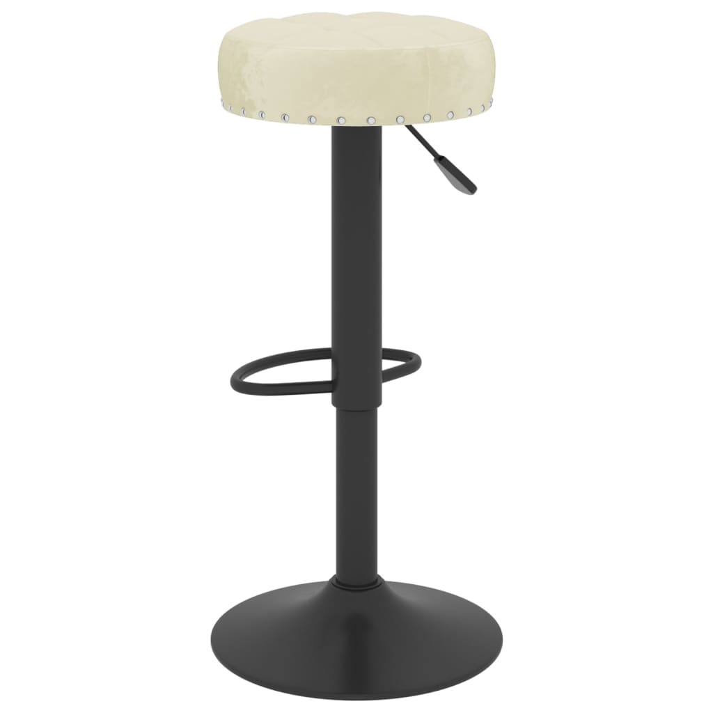 Tabourets de bar lot de 2 crème velours Tabourets de bar vidaXL   